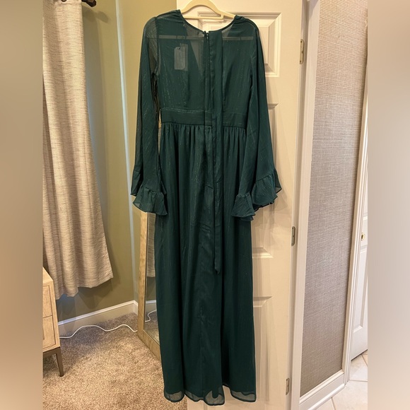 Francesca's Collections Elisa Long Flutter Sleeve Maxi Dress Small - Picture 5 of 5